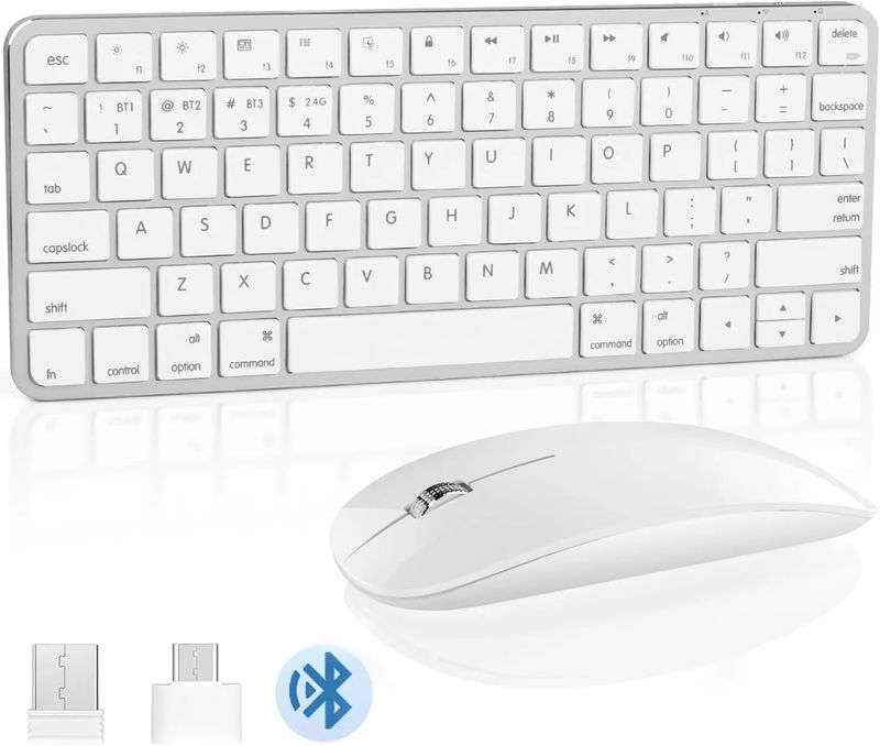 Bluetooth Keyboard And Mouse Combo For Mac QWERTY Quiet 4th Gen-_voghion.com