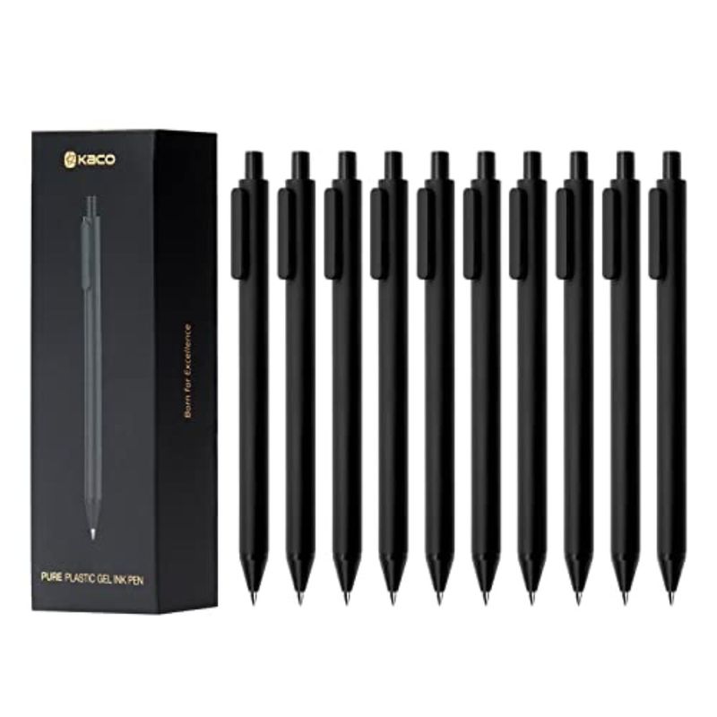 Gel Pens 0.5 Mm Fine Point Black Ink 10 Count Quick Dry Smooth Writing Aesthetic Office Supplies Refillable Retractable_voghion.com