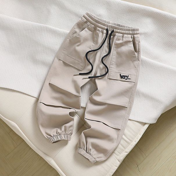 Dětské oblečení Dětské kalhoty tenké dětské oblečení pro chlapce 2024 začátek podzimu nové modely pro střední a velké děti chlapecké kalhoty z čisté bavlny_voghion.com