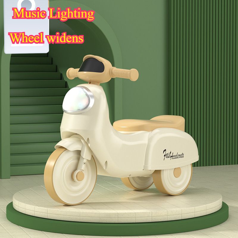 Triciclo infantil com pedal, carrinho elétrico para bebês, carrinho de brinquedo de plástico para crianças, pode sentar, empurrar com polia_voghion.com