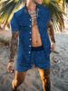 Herren Sommer Neues Herrenhemd Lässiges Kurzarm-Strandset_voghion.com
