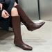 Bottes d'équitation minimalistes à bout carré, cuissardes longues et amincissantes, pour femme, nouvelle collection hiver 2025_voghion.com