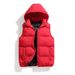 "Men's Fleece-Lined Hooded Vest, Winter Warm Zip-Up Puffer Gilet, Slim-Fit Casual & Outdoor Layering Piece (Black/Gray/Red/Green/Khaki/Navy)"_voghion.com