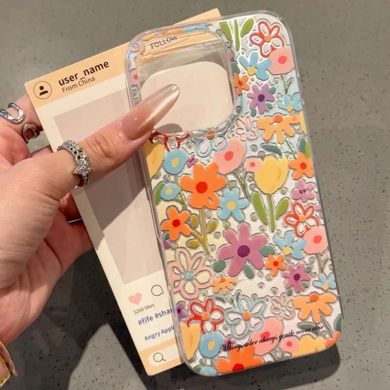 Colorful Flower Storm Compatible With 15 Pro Max Phone Case 16 14/13/12/7/8 Plus._voghion.com