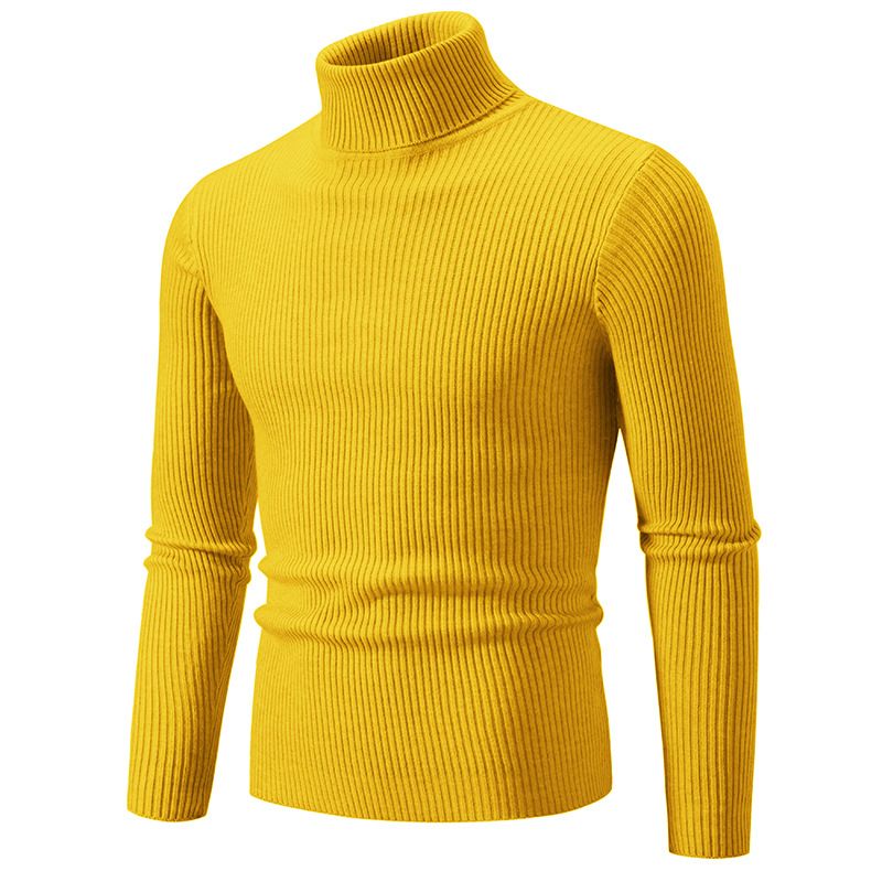 2024 Men's Knitwear Sweater Fashion Trend Casual Thread Clothes Personalized Top High Collar Bottom Shirt_voghion.com