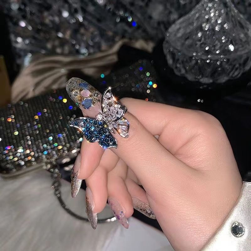 Super Fairy 3D Butterfly Adjustable Open For Women Ins Trend Light Luxury Niche High-end Index Fer Minimalist Style_voghion.com