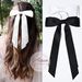 2 pezzi di clip in raso di seta con cinturino per capelli bianco nero, accessori per staffa per coda di cavallo, clip in metallo con fiocco per donna,_voghion.com