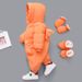 Premium Baby Down Jumpsuit – Soft & Warm Hooded Snowsuit For Boys & Girls (80-100cm, Orange/Cream)_voghion.com