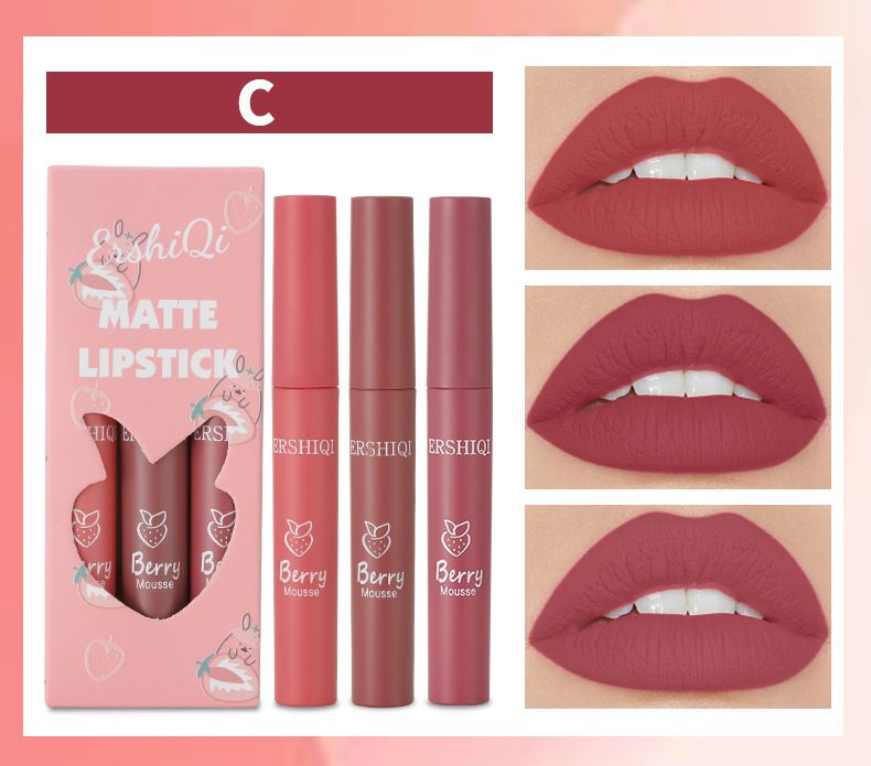 Rouge à lèvres liquide ErshiQi Mist exclusif 2024, mat, décoloré, antiadhésif, tasse 3_voghion.com