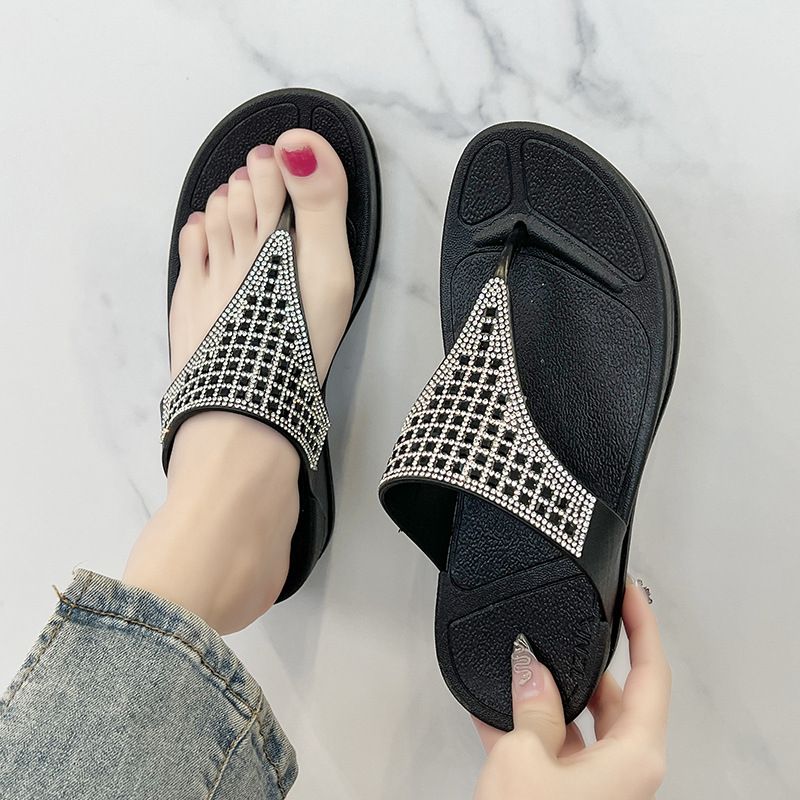 Xzl Outwear Fashion Light Dia Pinch Platform Slippers_voghion.com