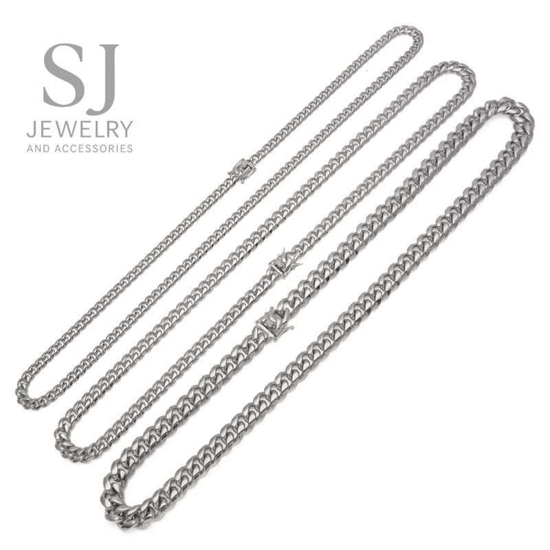 Men’s Polished Stainless Steel Cuban Link Chain Necklace –Hip Hop Style,Inspired By Instagram Trends,Streetwear, For Party, Bling Jewelry, For Rapper_voghion.com