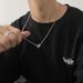 Personalisierte Halskette aus Titanstahl, lichtecht, farbig, kleine Taille, Transferperlen, Schmuck, Herren-Hip-Hop-Basis, kleine Taille, Pulloverkette_voghion.com