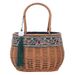 Vintage Reinforced Rattan Handbag - Ethnic Style Oval Woven Tote With Metal Frame (Handmade, Durable & Fashionable)_voghion.com