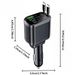Chargeur de voiture 5 en 1 USB Type C PD, câble rétractable pour iPhone, Samsung, câble de charge rapide, adaptateur allume-cigare_voghion.com