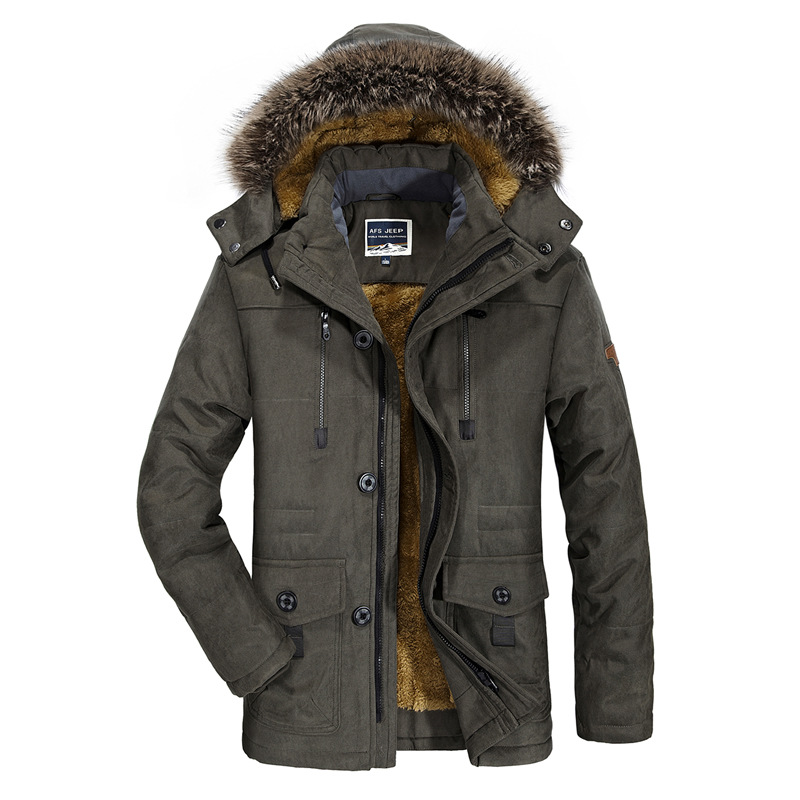 Fornito direttamente nuovo stile invernale da uomo di media lunghezza più cappotto di cotone ispessito di velluto giacca di cotone sciolto da uomo cappotto da uomo di mezza età e anziano_voghion.com