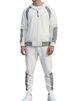 Men's Color-Block Hoodie Tracksuit Set – Oversized Zip-Up Hoodie With Contrast Panels & Matching Joggers (Dark Grey/Burgundy/White/Black)_voghion.com