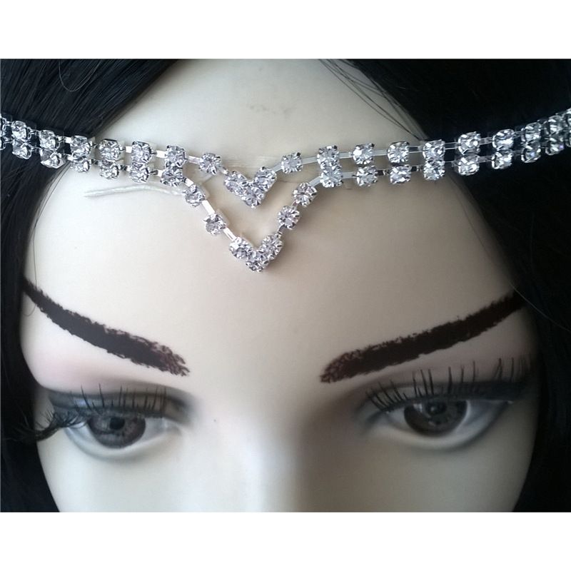 Mode Kopfschmuck Mädchen Prinzessin Stirn Trim Clip Kette Augenbraue Anhänger Braut Haar Zubehör_voghion.com