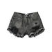Women's Clothing Summer High Waist Slim Fit Washed Raw Edge Denim Shorts Women's Leg Lengthening Ripped Denim Hot Pants_voghion.com