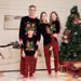 Christmas Fawn Snowflake plaid family Christmas print home suit set_voghion.com