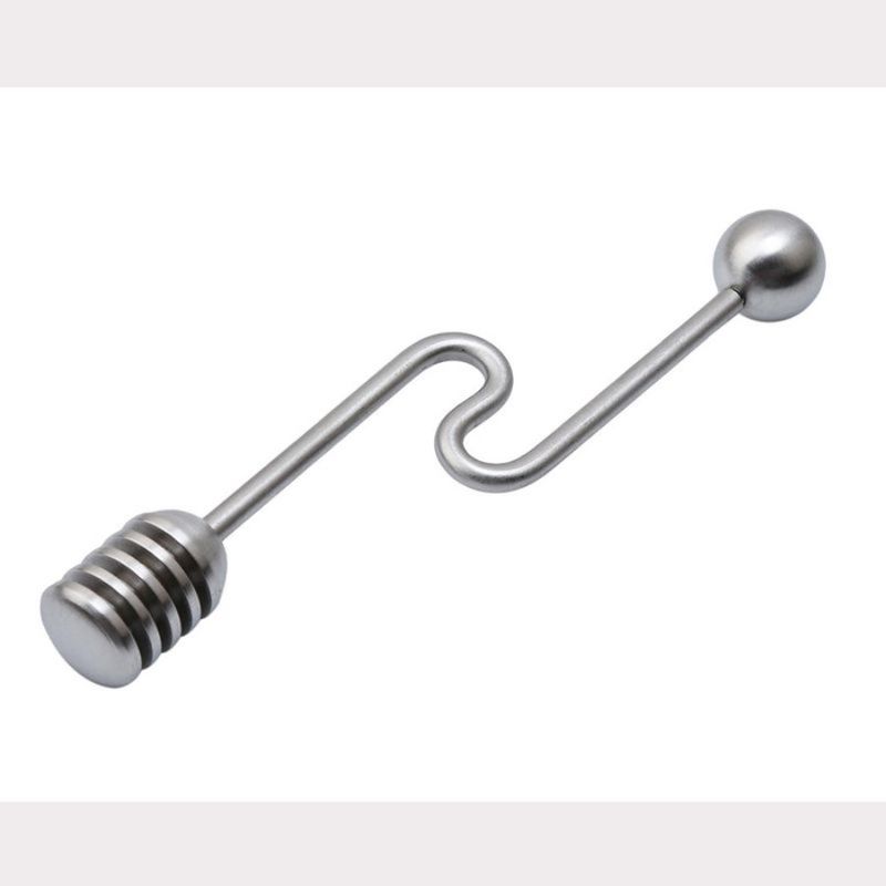 Handle Dipper Stainless Honey And For Jar Spoon Syrup Container Pot Curved Mixer Stirrer Honey Steel Honey_voghion.com