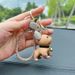 Niedlichen Cartoon Ton Französisch Bulldog Welpen Zubehör Kreative 3D Ornament Auto Schlüsselanhänger Ring Anhänger_voghion.com