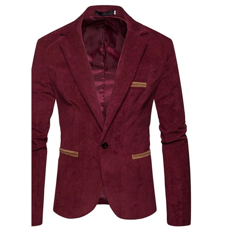 Neue modische Herren-Cord-Farbgebung, lässige kleine Anzugjacke X03_voghion.com