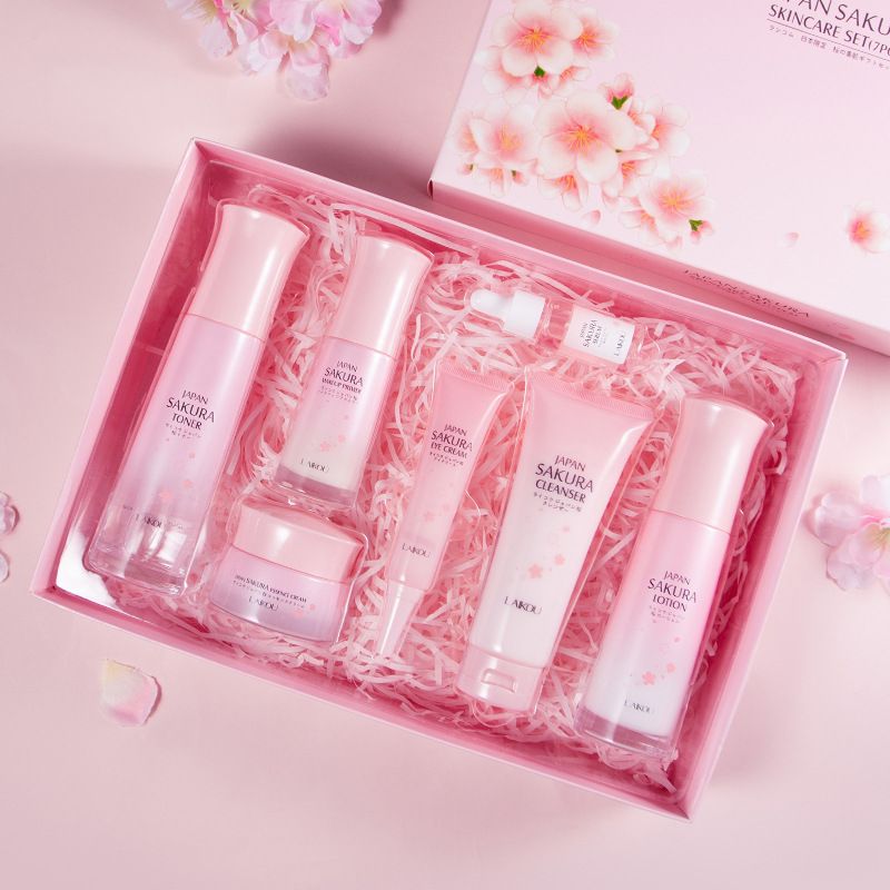 Tratamentos Corporais e Esfoliantes Sakura Skin Care Conjunto de Caixa de Presente Hidratante com 7 Peças_voghion.com