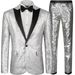 CT Performance Dress Gold Sequin Suit Korean Blazer Nightclub Men's Host Emcee Photo Studio Two-Piece Set_voghion.com