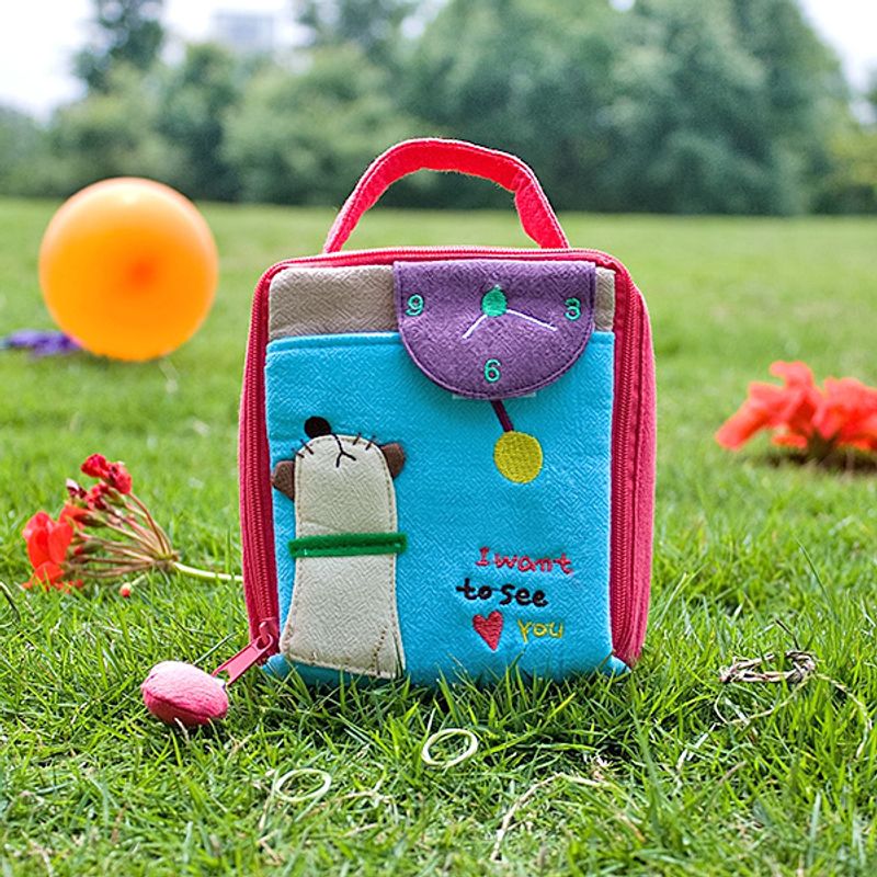 [Miss You] Embroidered Applique Cosmetic Bag / Camera bag / Hand Purse Wallet (4.9*4.7*2)_voghion.com