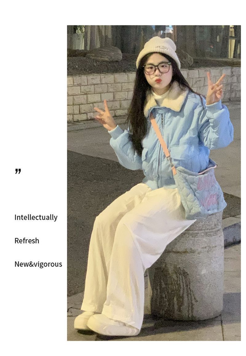Winter New Korean Style One-Piece Students, Lamb Wool Coat, Short Thickened Loose Cotton Jacket For Petite Figures_voghion.com