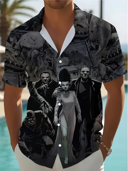 Herrenbekleidung Vielseitiger Modetrend Hochwertiges Herren Kurzarmhemd_voghion.com