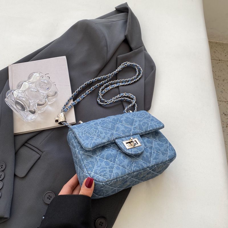 Borsa di nicchia francese per donna 2023, nuova moda, borsa a tracolla con ricamo a diamante, borsa a tracolla con catena per celebrità di Internet, borsa hobo_voghion.com