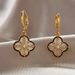 Double-sided clover for women with diamond inlay, luxurious elegant and noble temperament earrings_voghion.com