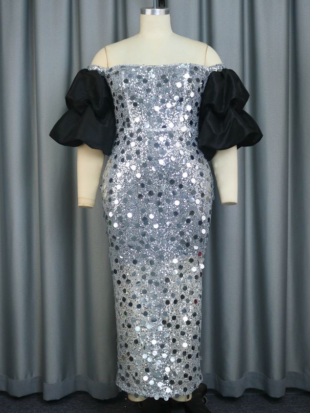 Naisteriietus litritega kleit suur suurus seksikas ühel õlal ühe sammuga seelikuga pidulik kleit_voghion.com