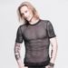 Abbigliamento da uomo, maglia a rete trasparente, maglietta cava, intimo sexy e sensuale, maglietta a maniche corte per uomo_voghion.com