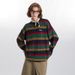 HeyHenry Men's Striped Multi-color Sweater Casual Couple Knitwear Loose Lazy Autumn Winter_voghion.com