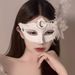 Masquerade Party Makeup Female Half Face Sexy Lace Halloween Feather Mask_voghion.com