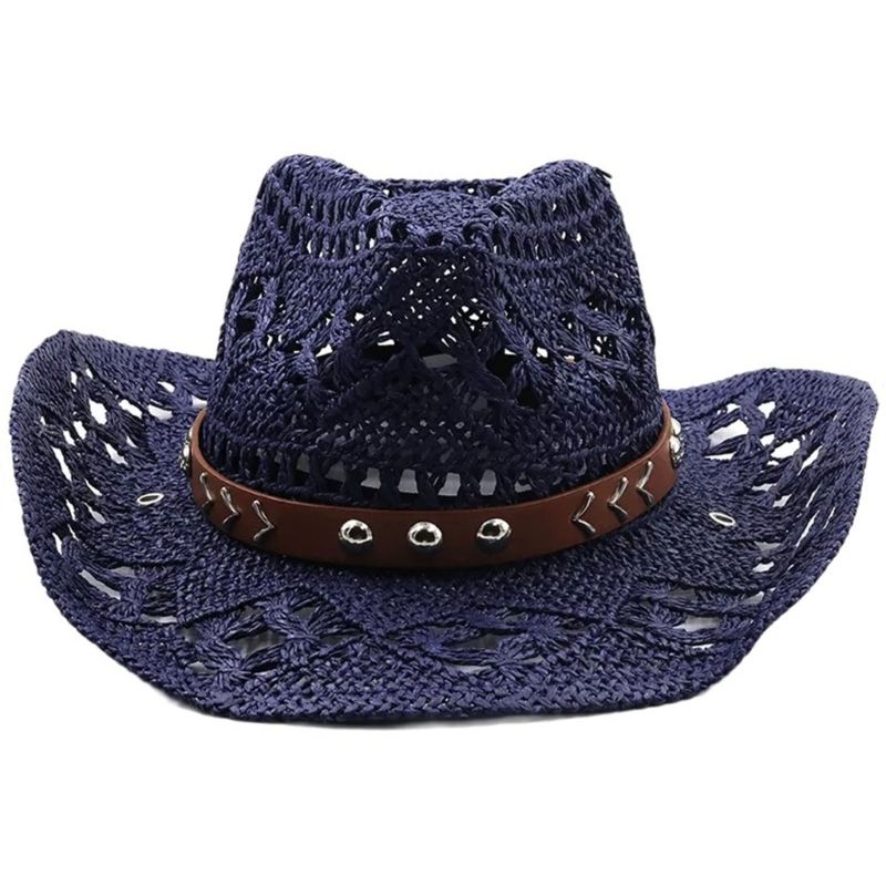 Hot Sale Cowboy Men's Women's Vintage Western Straw Cowgirl Hat Summer Sun hat Beach_voghion.com