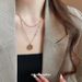 Golden Double Layered Round Sequin Necklace, New Creative Temperament, Collarbone Chain, Fashionable And Personalized_voghion.com