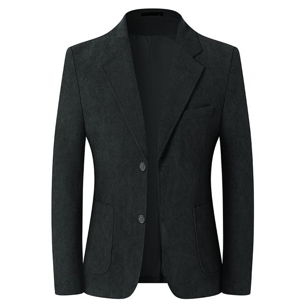 Men's Corduroy Blazer – Business Casual & Fashion Jacket (Greyish/Black/Khaki/Dark Blue, M-5XL) – European & American Style_voghion.com