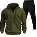 Men's Zip-Up Hoodie With Multiple Pockets - Fleece Lined Pullover Sweatshirt For Casual & Sports Wear_voghion.com
