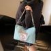 Embroidered Donut Handbag Nylon Fabric Trendy Women Japanese And Korean Style Casual Outing Commuting Crossbody_voghion.com