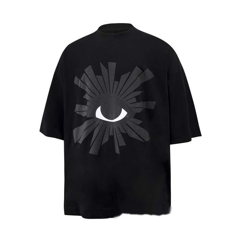 Herr Truth Series Trendy Brand Printed Short Sleeve T-Shirt Eye Pattern Loose High Street Fashion Summer_voghion.com