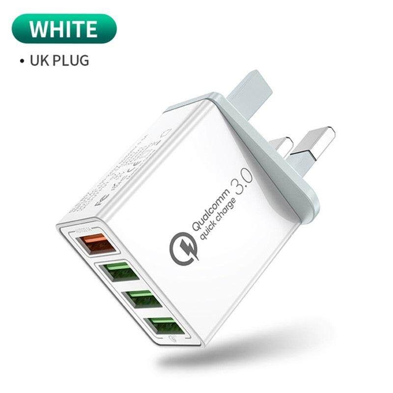 QC3.0 Fast Charger 3.1A Fast Charging Adapter 4 USB Port USB Quick Charge Plug_voghion.com