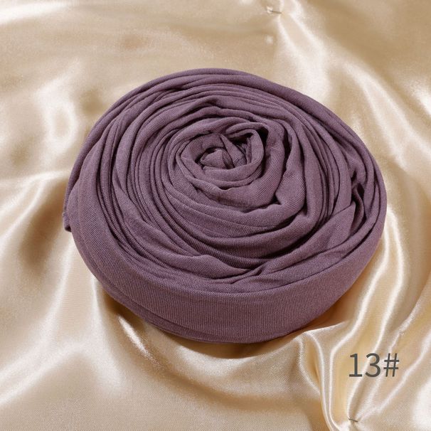 Malay Modal Head Wrap Convenient Scarf Monochrome Mercerized Cotton Jersey Headscarf Soft Shawl Fashionable Long Scarf_voghion.com