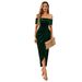 Women's style elegant one-shoulder long dress_voghion.com