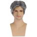 Perruque synthétique pour homme - Cheveux courts gris naturels avec raie sur le côté (postiche volumineuse tendance pour personnes âgées, bonnet respirant et léger)_voghion.com