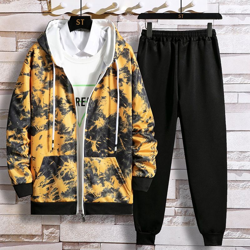 Îmbrăcăminte bărbătească leneșă cu mânecă lungă, literară și la modă, costum de temperament la modă, pulover popular, pantaloni_voghion.com