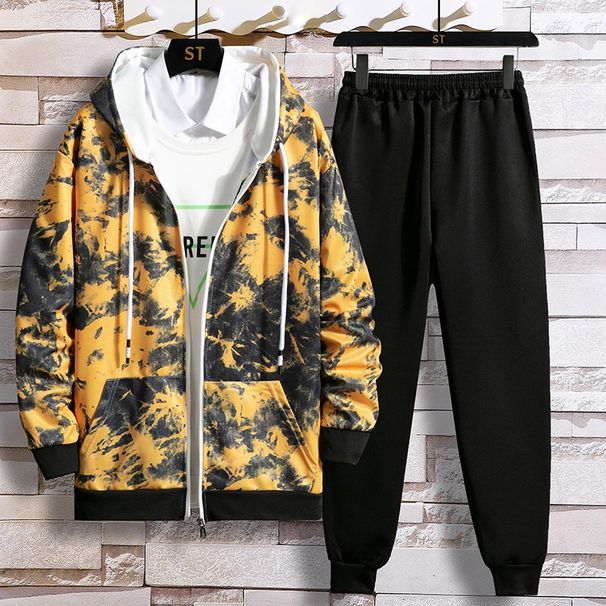 Îmbrăcăminte bărbătească leneșă cu mânecă lungă, literară și la modă, costum de temperament la modă, pulover popular, pantaloni_voghion.com