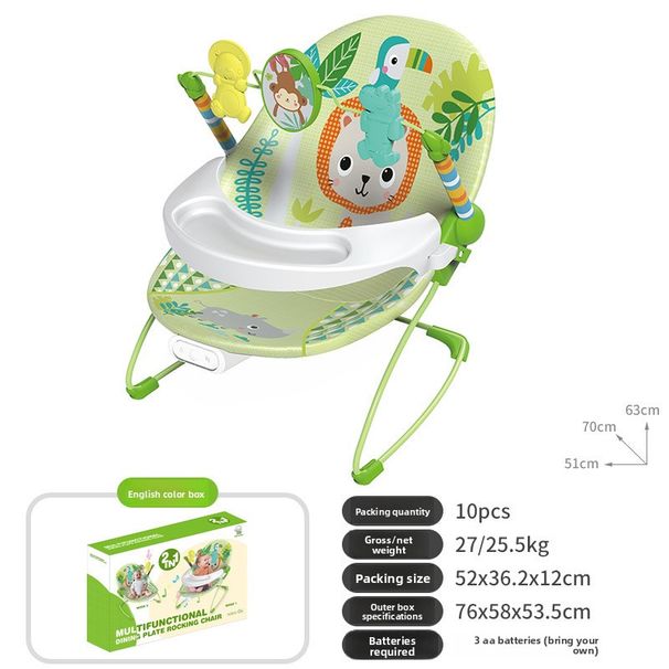 Baby-Musik-Schaukelstuhl, multifunktionaler Schaukelstuhl mit Teller-Schiebewagen, beruhigendes Wiegenpedal, Klavierspielzeug_voghion.com